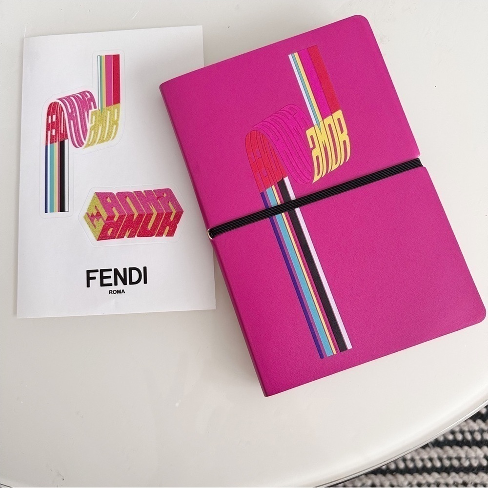 Fendi Rare Pink AMOR Collection Notebook with Stickers